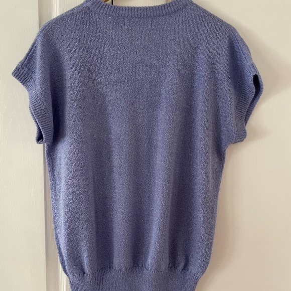 Imperial Classics blue/purple cap sleeve sweater  size L - Picture 4 of 5